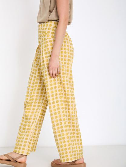 Skatie Polka Dot palazzo trouser - Brass