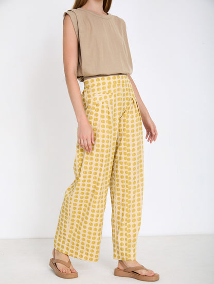Skatie Polka Dot palazzo trouser - Brass