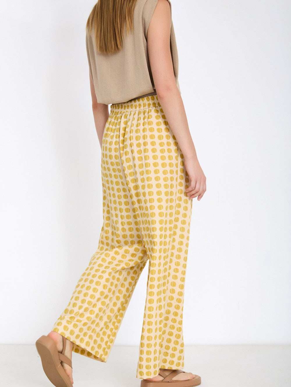 Skatie Polka Dot palazzo trouser - Brass