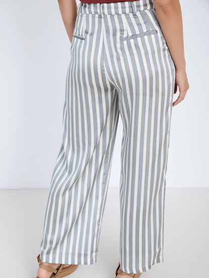Skatie Satin striped trousers
