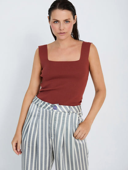 Skatie Satin striped trousers