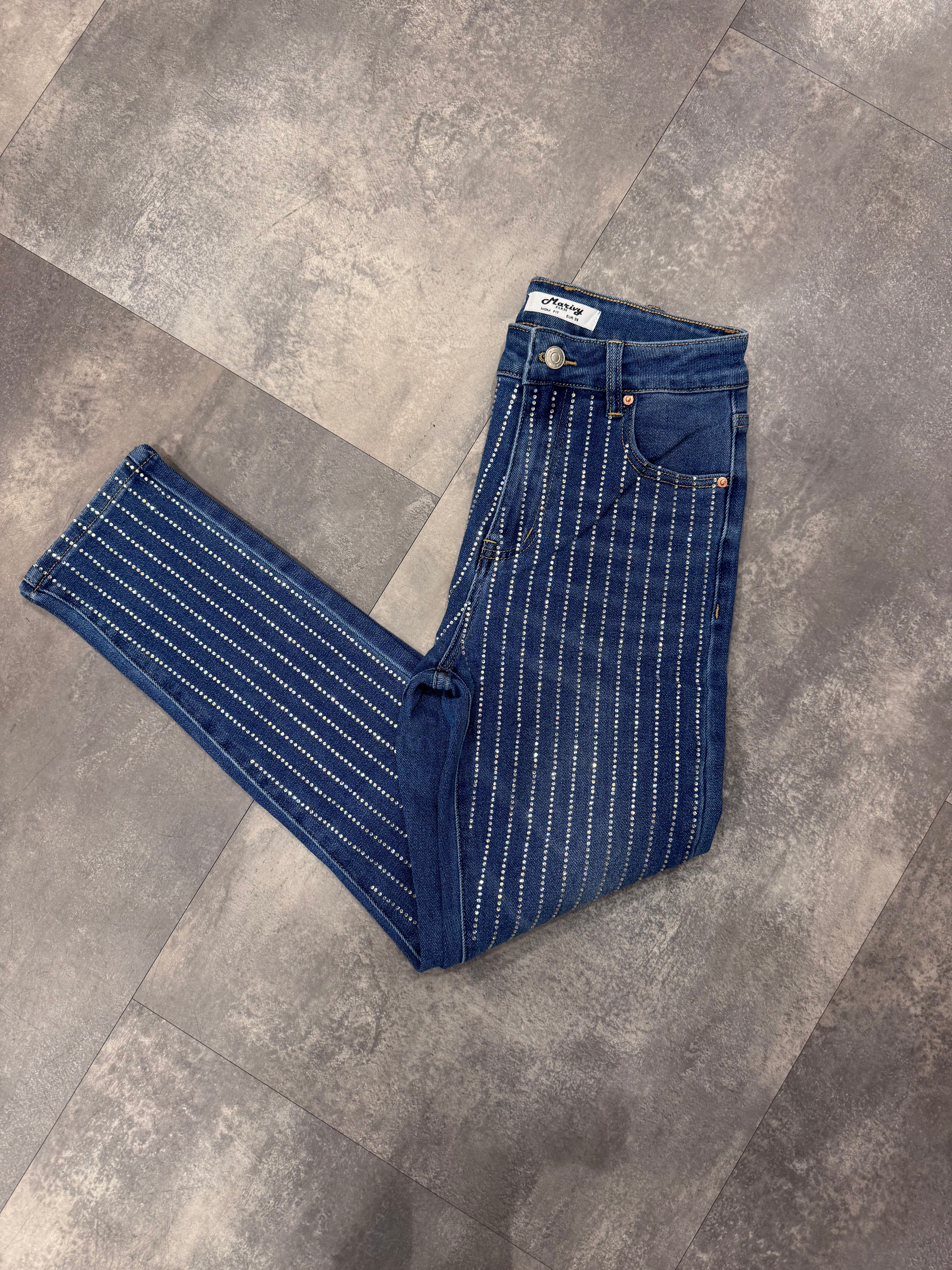 Marivy  diamanté  light wash sparkle jeans