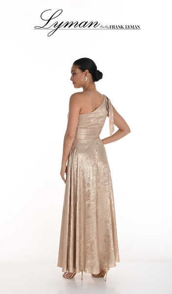 Frank lyman 258724U Gold one shoulder dress