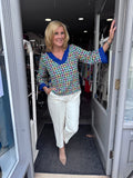 Arggidio  3/4 sleeve pattern blouse