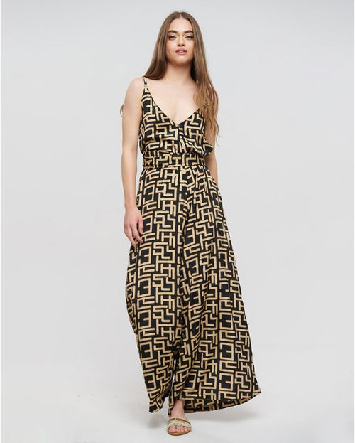 BLE 348-0747 Black gold jumpsuit