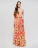 BLE 348-0770 Orange  maxi dress