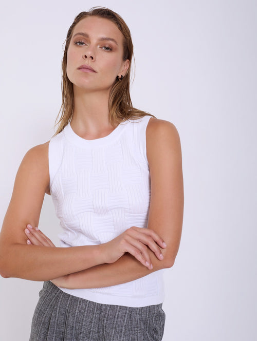 SKATIE BRAND Sleeveless basket knit top