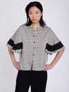SKATIE BRAND Retro print satin shirt