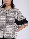 SKATIE BRAND Retro print satin shirt