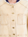 SKATIE BRAND denim jacket  washed effect fringes