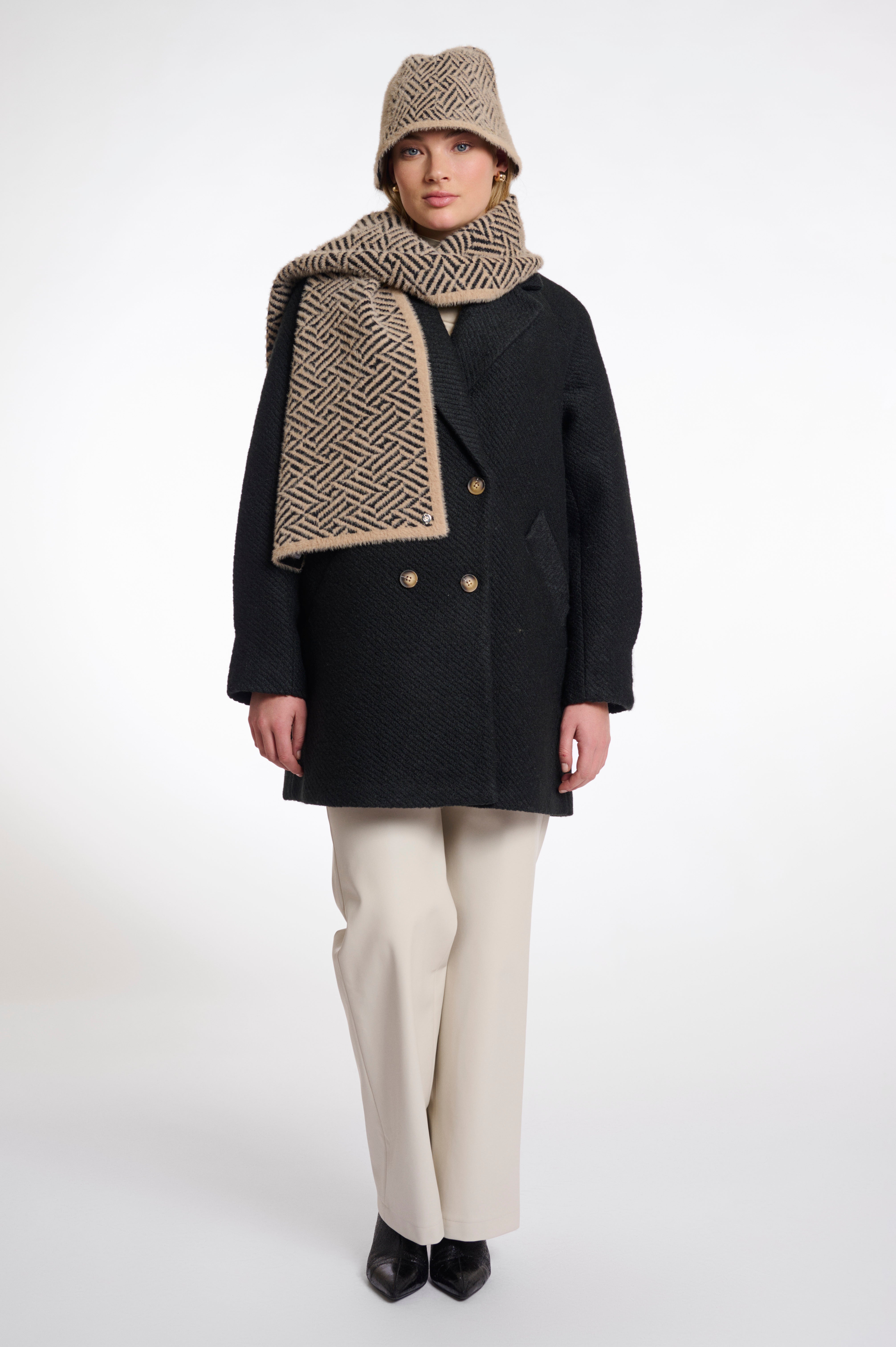 Rino & Pells Leah Scarf- Sand graphic