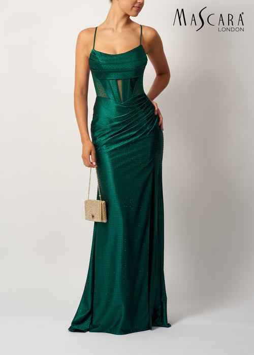 Mascara MC11351 pleated tie back Forest