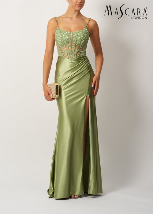 Mascara MC11521 Fitted beads jersey OLIVE