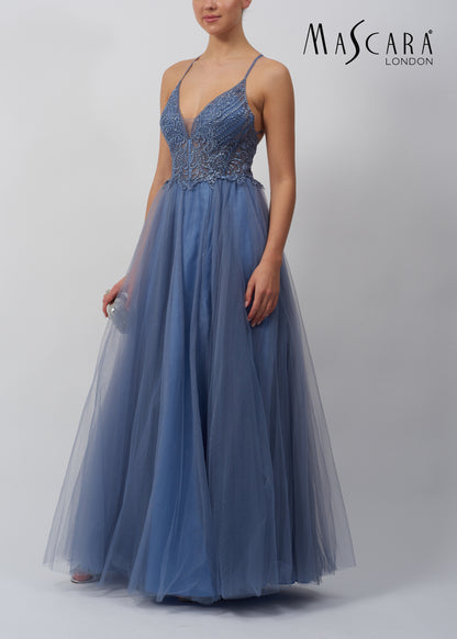 Macara MC12311 cross back Tulle Dress Misty Green