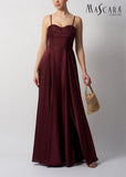 MASCARA MC12314 Satin Corset Dress Burgundy