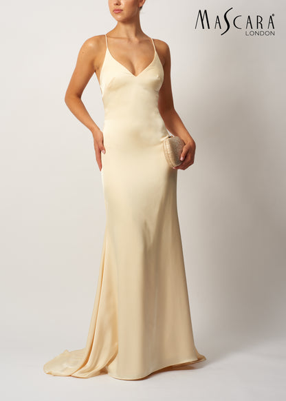 Mascara 192017 satin low back strap lemon