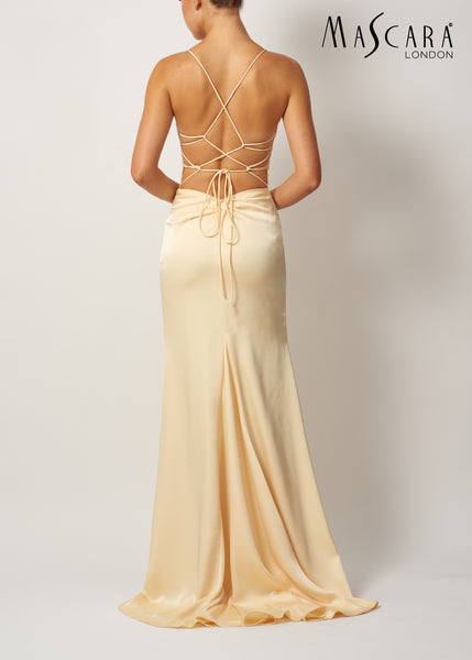 Mascara 192017 satin low back strap lemon