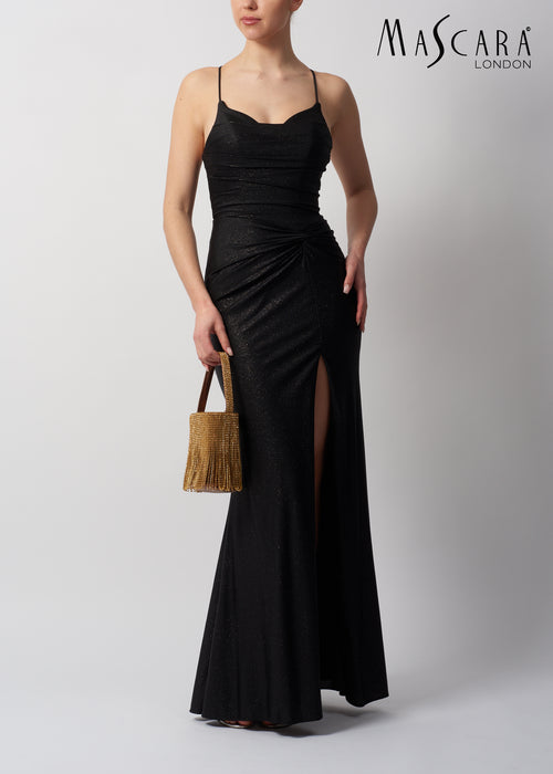 Mascara MC295112 Tie back jersey dress shimmer Black