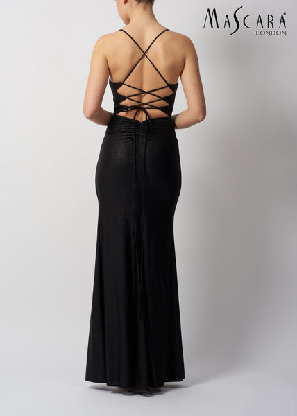 Mascara MC295112 Tie back jersey dress shimmer Black