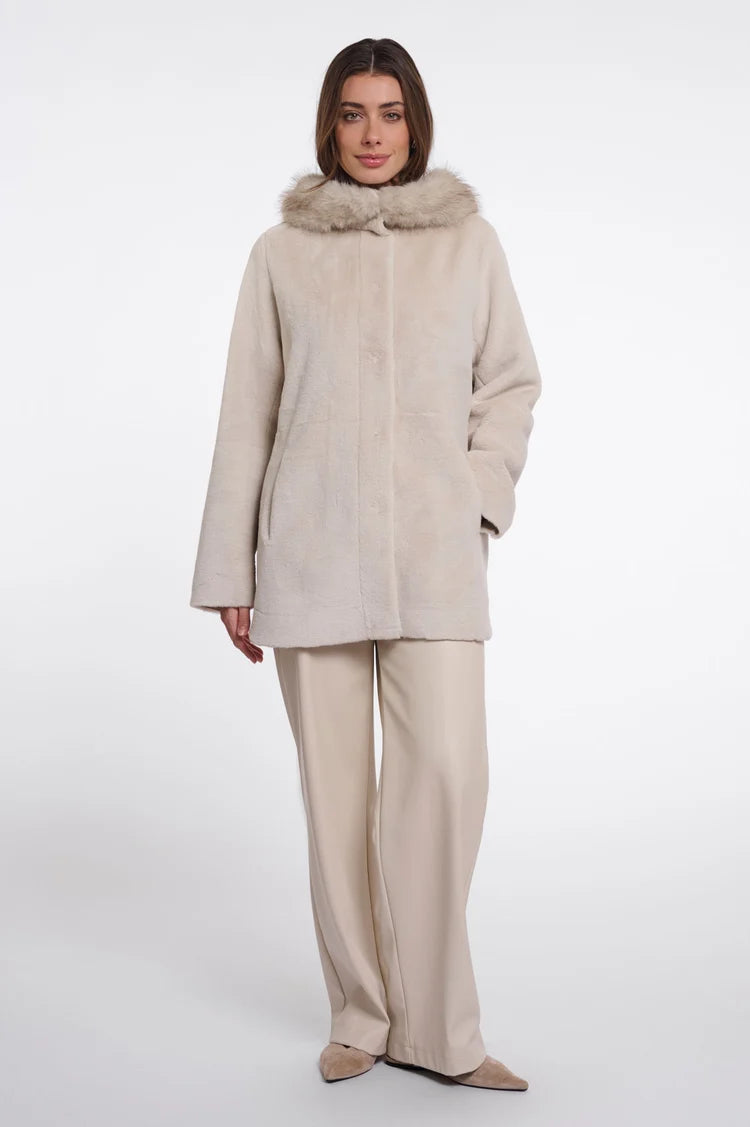 Rino&Pelle Mans 7002611 Faux fur coat with detachable hood