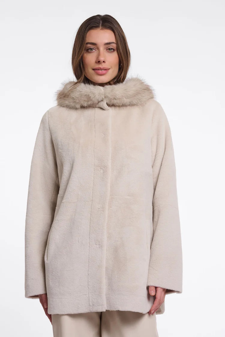Rino&Pelle Mans 7002611 Faux fur coat with detachable hood
