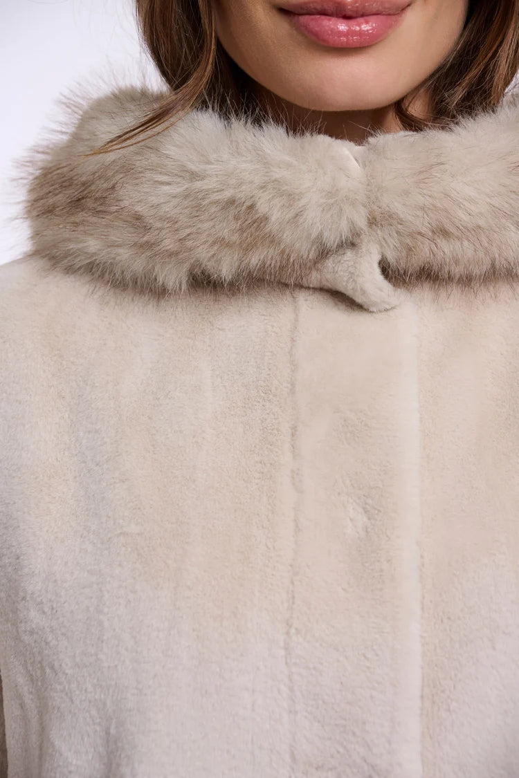 Rino&Pelle Mans 7002611 Faux fur coat with detachable hood
