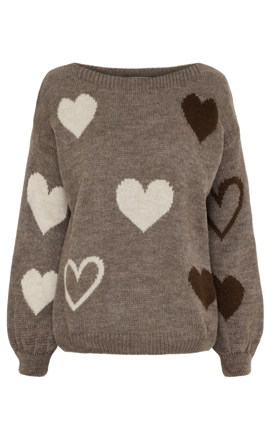 Marta Mdcamarante heart knit Fango
