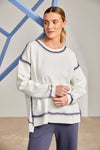 Naya NAS25126 Round neck sweatshirt with spray effect print at seams