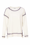 Naya NAS25126 Round neck sweatshirt with spray effect print at seams