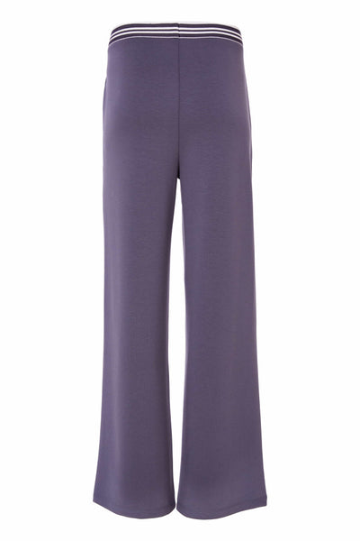 Naya NAS25339 Soft pull up wide leg trouser with rib detail at waist