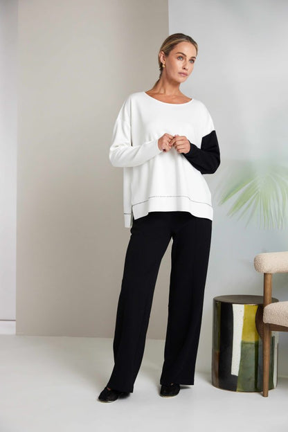 NAYA 26228 Sweatshirt With Colour Block Sleeve
