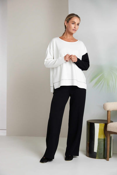 NAYA 26228 Sweatshirt With Colour Block Sleeve