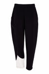 NAYA 26229 Pull Up Trouser With Contrast Curved Panel At Hem