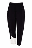 NAYA 26229 Pull Up Trouser With Contrast Curved Panel At Hem