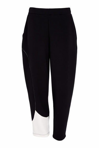 NAYA 26229 Pull Up Trouser With Contrast Curved Panel At Hem