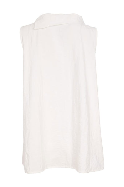 NAYA 26261 Placement Print Top With Collar And Cut Out Hem