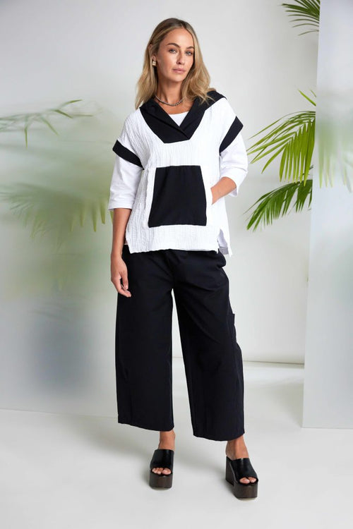NAYA 26260 Balloon Shape Trouser With Side Pocket Black