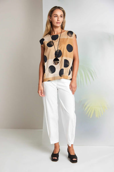 NAYA 26277Spot Print Round Neck Top