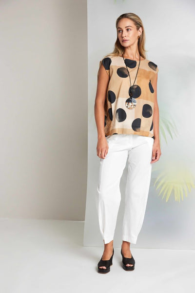 NAYA 26277Spot Print Round Neck Top