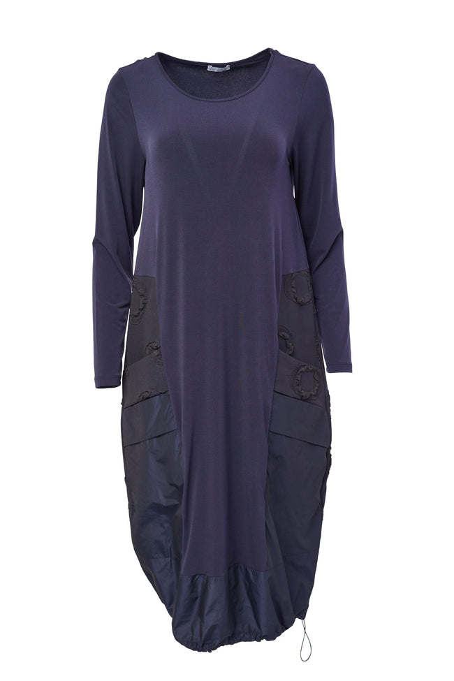 NAYA NAW23261 Jersey dress with jacquard panel