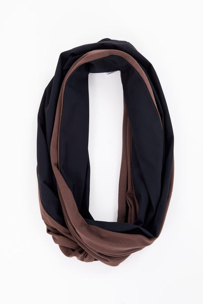 NAYA 25113 Two Tone Scarf Cocoa/Black