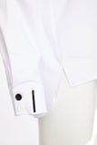 NAYA 25182 Cotton shirt with colour strips at collar and front closing