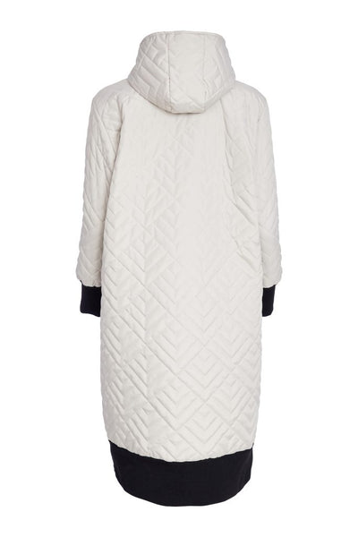 NAYA 184  Hooded coat with knitted cuff