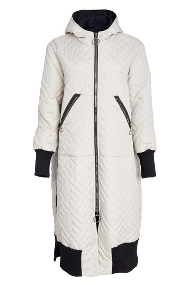 NAYA 184  Hooded coat with knitted cuff