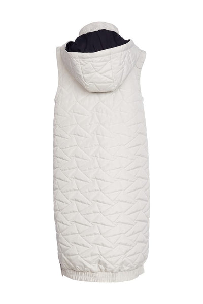 NAYA 2509 Padded long line gilet with contrast zips and trims
