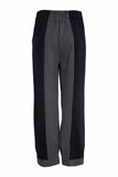 NAYA 2519 Stripped trouser with contrast side panels and hem cuff