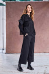 NAYA NAW25257 Crop wide leg trouser with side pocket