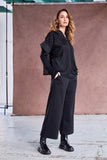 NAYA NAW25257 Crop wide leg trouser with side pocket