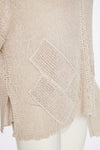 NAYA NAW25327 loose weave V neck knit with layed on sections