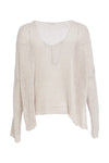 NAYA NAW25327 loose weave V neck knit with layed on sections